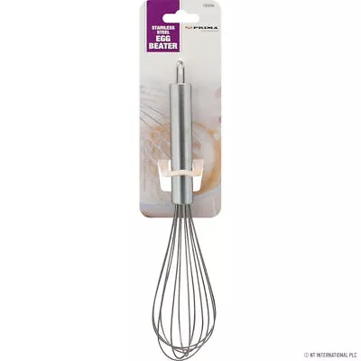 New 10  Stainless Steel Whisk Mixer Cake Egg Beater Hand Kitchen Cooking Utensil • £1.99