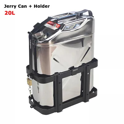 $229.99 • Buy 20L Stainless Steel Jerry Can+Holder For 4WD/Car/Motorcycle Fuel Built-in Spout 