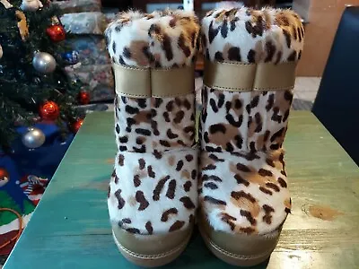 Dolce Gabbana D & G Junior Size 29-31 Brown Print  Winter Boots   • $118.88