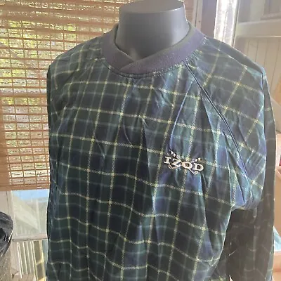 Vtg Men’s Izod Windbreaker Nylon Shirt Plaid Sz M • $20