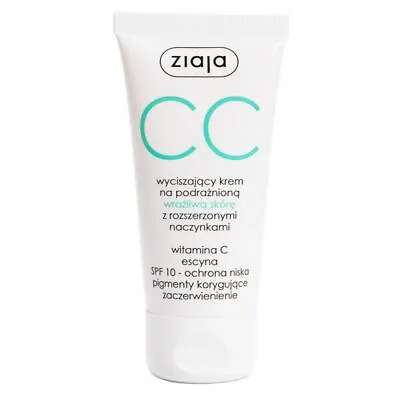 Ziaja Cc Cream For Sensitive Skin With Dilated Capillaries Spf10 • £16.82
