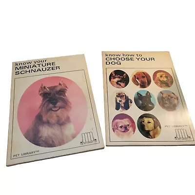 Vtg 60's Dog Books Know Your Miniature Schnauzer Pet Library LTD 517 581 1967 • $9