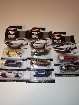 Hot Wheels Mustang 50 YEARS Complete Set Of 8 Cars. Unopened Undamaged. • $29.99