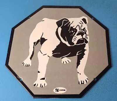 Vintage Mack Trucks Porcelain Bulldog Service Station Gas Pump Plate Sign • $138.37