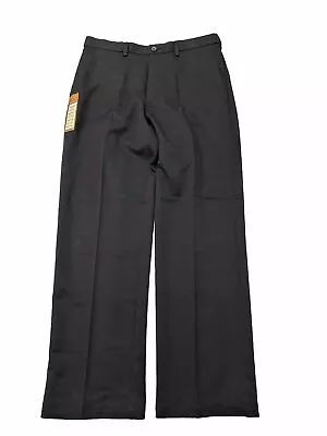 Haggar Cool 18 Performance No Iron Black Classic 36x32 Mens Pant NEW • $24.21