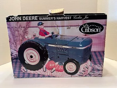 2002 John Deere Summer's Harvest 8  Cookie Jar By Gibson - Farmer Yellow Lab Dog • $29.99