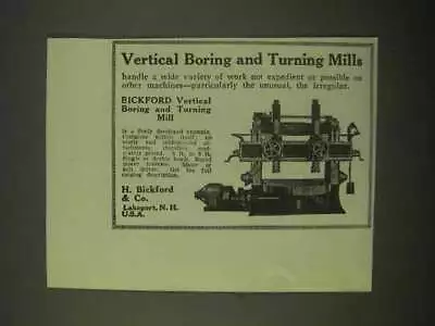 1922 H. Bickford Vertical Boring And Turning Mill Ad • $19.99