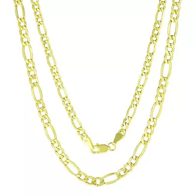 14K Yellow Gold 2mm-8mm Italian Figaro Chain Link Necklace Bracelet 7  - 30  • $139.98