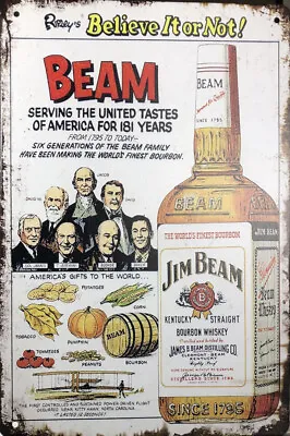 Jim Beam Rustic Vintage Metal Tin Signs Man Cave Shed & Bar AU SELLER • $9.99