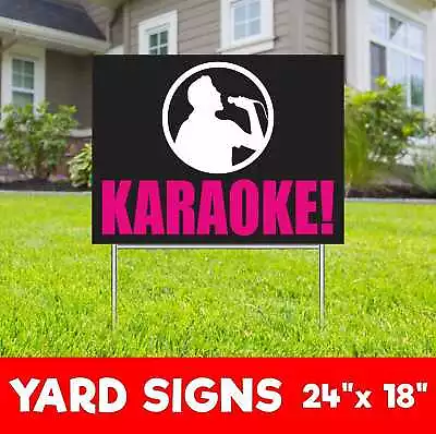 KARAOKE Yard Sign Corrugate Plastic With H-Stakes DJ Bar Party Club Disco Bar • $199.72