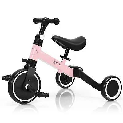 3 IN 1 Kids Tricycle Toddler Trike Convertible 3 Wheels Baby Balance Bike Walker • £39.99