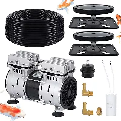 $309 • Buy 5.76CFM 3/4HP Lake Pond Aerator Pump Aeration Compressor 100' Tube 3  Acre Pond