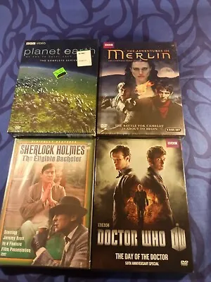 BBC VIDEO LOT PLANET EARTH Doctor Who Merlin & Sherlock Holmes DVD DISC LOT • $29.99