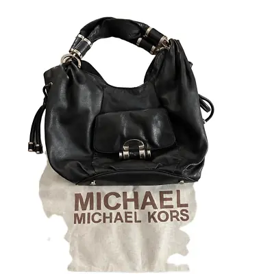 Michael KorsBlack Tonne Leather Hobo Purse With Python Trim • $129