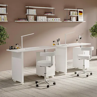 Spa Beauty Salon Nail Table Artist Manicure Station Desk Wheels Technician Table • £65.95