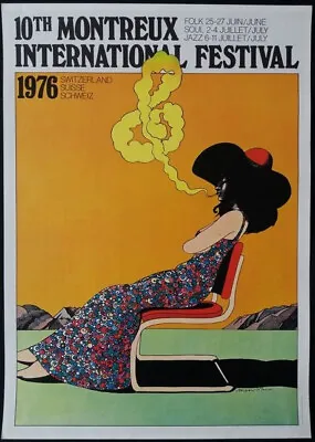 Milton GLASER 10th Montreux International Festival 1976 Original Poster Jazz • $299.99