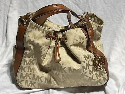 Michael Kors Ludlow Canvas Jacquard Logo Handbag Shoulder Bag • $80