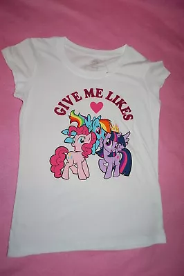 Girls T-Shirt MY LITTLE PONY White GIVE ME LIKES Rainbow Pinkie Twilight SIZE XL • $16