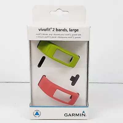 2 X Garmin Vivofit 2 Large Genuine Fitness Band - GREEN & RED • $27.95