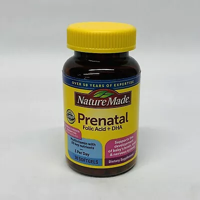 ✨✅ Nature Made Prenatal Daily Multivitamin + 200 Mg DHA 30 Softgels Exp. 09/24+ • $13.75