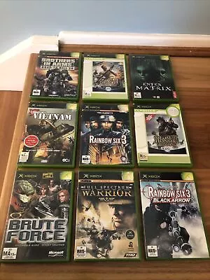 XBOX  Games Bundle X 9 (CONFLICT VIETNAM BROTHERS IN ARMS RAINBOW SIX 3) • $69.99