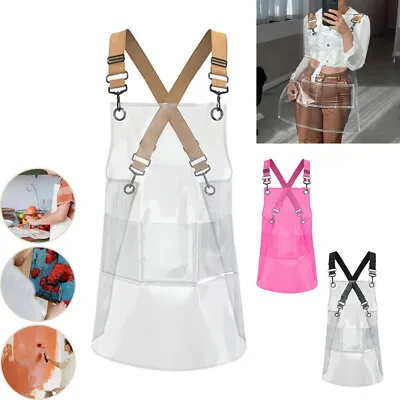 Fashion Clear Barber Apron Oil Resistant Waterproof Apron TPU Household Supplies • £9.98