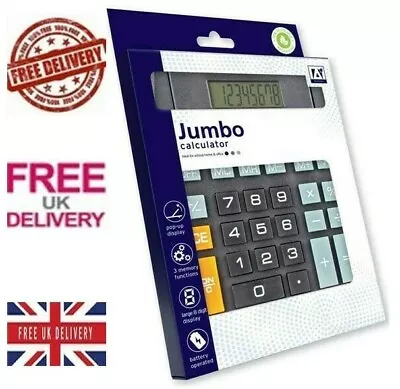 £4.99 • Buy Big 8 Digit Display Jumbo Desk Calculator For Shop Office Home School Business