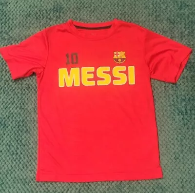 Messi Youth Jersey Medium Red FCB Futbol Shirt Lionel Messi Barcelona *Sm Spots • $12.96