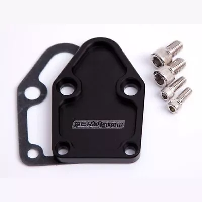 Aeroflow AF64-2028BLK Billet Fuel Pump Block Off Plate Black Compatible With SBC • $36.95