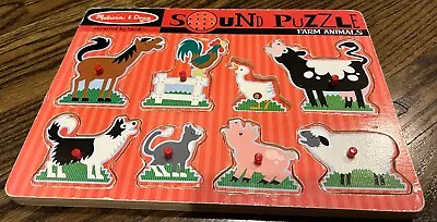 Classic Melissa And Doug Farm Animals Sound Puzzle 8 Animals With Sound Works • $4