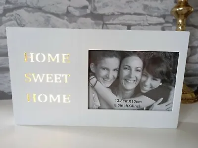 HOME SWEET HOMELED Light Up Family Photo Frame White 13.8X10cm Picture • £9.99