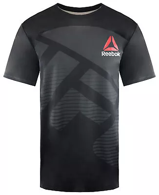 Reebok Mens UFC FK Blank Jersey Gym Training T-Shirt Black AZ9022 A16E • £23.99