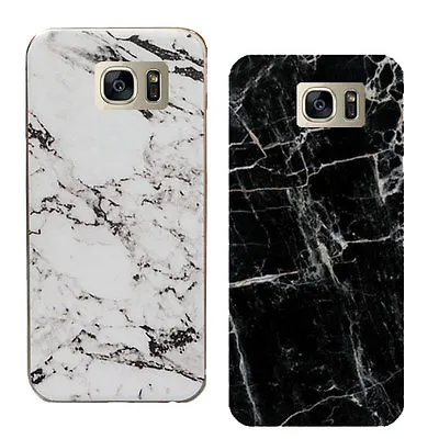 Black / White Marble Pattern Gel Jelly Case Cover Fr Samsung Galaxy S7 / S7 Edge • $8.99