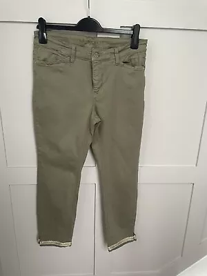 £29.99 • Buy MAC Dream Summer Cropped Jeans  Khaki Green Style 0355 5496 Size 42 Embroidered