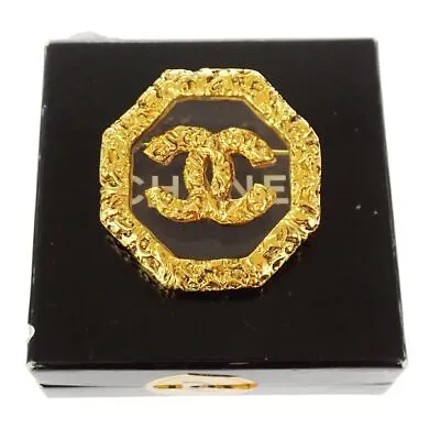 CHANEL CC Logo Pin Brooch 93A Gold France Accessory Vintage 675RC361 • $2048.35
