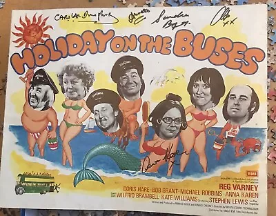 Holiday On The Buses Signed Pressbook (5 Autographs) • £480