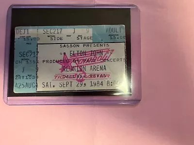 Elton John Ticket Stub Sept 29th 1984 Reunion Arena Dallas Texas • $14.99