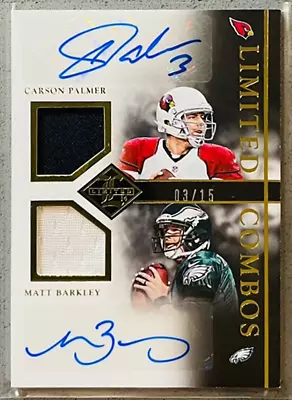 2014 Panini Limited Combos LC-PB Carson Palmer Matt Barkley /15 Auto Patch Relic • $49.99