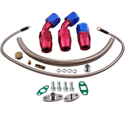 Turbocharger Oil Return +an4 Feed Line T3 T4 T04e T70 T72 Complete Kit Fitting • $43.01