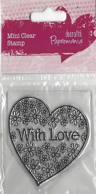 Docrafts Papermania Mini Clear Stamps Heart With Love New Sealed In Pack • £2