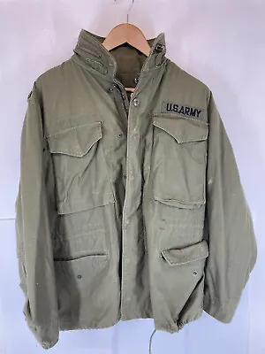 Vietnam Era - US Military M-65 OG 107 Field Jacket With Hood Size SMALL SHORT • $119.99
