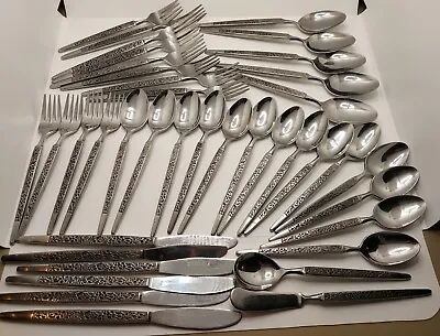 40 Piece Stanley Roberts Martez Stainless Silverware Set Japan Mid Century Mod • $70.99