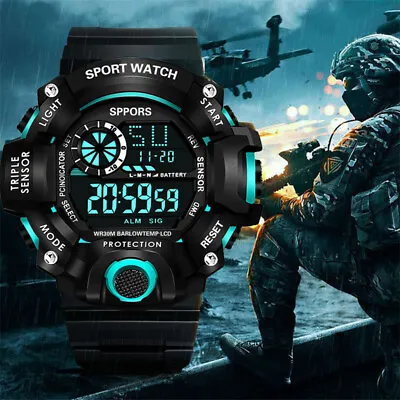 Men Sport Watch Waterproof Electronic Digital Wristwatch Large Dial Gift Watches • $12.98