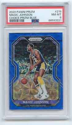 2020 Prizm Magic Johnson Choice Prizm Blue 12/49 PSA 8 • $0.99