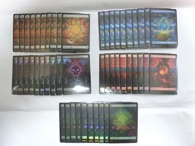 MTG Japanese Lands FOIL X50 Stain Glass Full Art Set Of 10 Each Dominaria United • $148.99