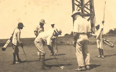 C.1920 White People Golf Black Caddies Sports Racial Water Tower B/w Photo F2 • $34.50