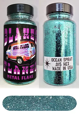 Blakes Metal Flake .015 Ocean Spray Blue Hot Rod Custom Automotive 2oz Jar • $14.95