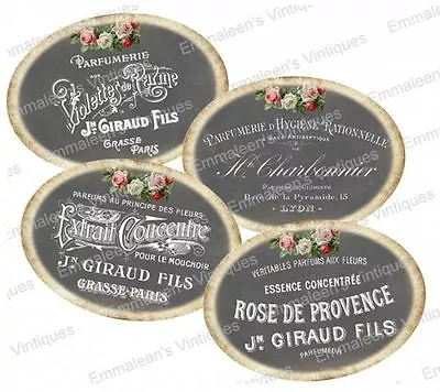 Vintage Image Victorian Rose Chalkboard French Label Waterslide Decals LAB420 • $12.99