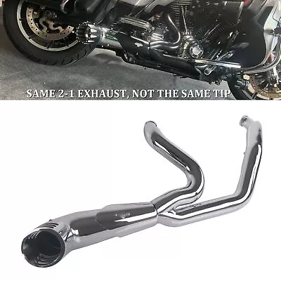 SHARKROAD 2 Into 1 Exhaust Pipes For Harley 1995-2016 Full Exhaust System • $569.99