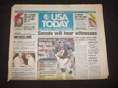 1999 January 28 Usa Today Newspaper - Senate Will Hear Witnesses - Np 7994 • $30